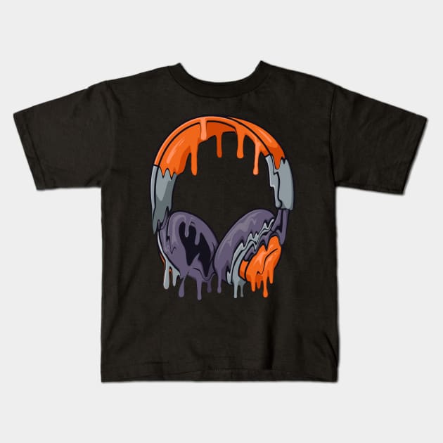 melting headphone graphic sublimation Kids T-Shirt by Babyborn